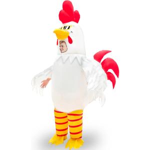 Halloween Inflatable Rooster Costume Adult, Full Body Blow Up Chicken Wearing Sunglasses Halloween Inflatable Costumes for Men Women Cosplay Party