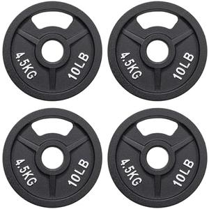 Fitvids 2-Inch Olympic and 1-Inch Standard Cast Iron Weight Plate for Strength Training & Weightlifting, Multiple Weights, Set of 2