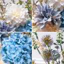 LUEUR Fake Flowers with Vase, Hydrangea Artificial Flowers in Vase Faux Flowers Arrangement Suitable for Home Kitchen Living Room Fall Spring Decor Office Decoration, Centerpiece Table Decorations