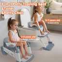 3-in-1 Potty Training Seat & Training Toilet & Potty Chair, Height AdjustableToddler Toilet Seat for Kids, Foldable Potty Training Toilet with Splash Guard & Anti-Slip Steps (Pink)