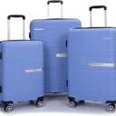 Tripcomp Luggage 3 Piece Sets Suitcase Set with Double Spinner Wheels, Lightweight Carry On Hardside Travel Luggage with TSA Lock, (20/24/28) (Purplish Blue)
