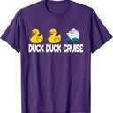 Duck Duck Cruise Funny Family Cruising Matching T-Shirt (Small, Purple)