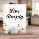 Rustic Fall Metal Tin Sign Vintage Live Simply Pumpkins Autumn Wall Art Thanksgiving Farmhouse Retro Decor 12 * 16inch
