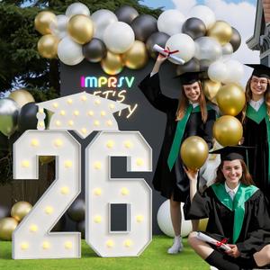 Graduation Decorations Class of 2026, 4FT Marquee Numbers 26 for Graduation Decorations, 2026 Light Up Numbers for Graduation Kindergarten Preschool High School Party Decor