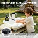 Portable Sink Hand Wash Station with Electric Faucet | Camping Sink, Detachable Stand, Drainage Hose, For RV Events Gardening Outdoor Hygiene, Extra Large