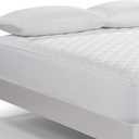 Serta Air Dry Extra Comfort Plus 100% Cotton Fabric Quilted Mattress Pad, Cooling and Breathable Mattress Cover, Moisture Wicking Protection with 18" Deep Pocket, Queen, White