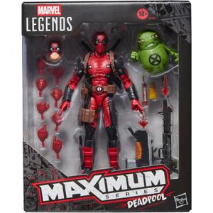 Marvel Legends Maximum Series Deadpool, Deluxe Deadpool Comics Collectible 6-Inch Action Figure with 24 Accessories Including X-Forces Doop