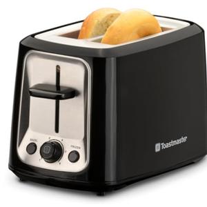 Toastmaster 2-Slice Toaster - Black with Stainless Steel - Kitchen Essential for Sandwich Bread & Breakfast Toast - Toaster with Wide Slots, High Rise Toast Lift & Cool-Touch Exterior