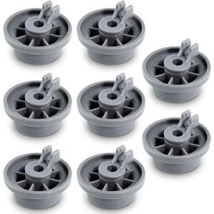 8 Packs 165314 Dishwasher Wheels Lower Rack Fit for Bo-sch,Dishwasher Wheels Replaces Dish Rack Part Number 420198 AP2802428 PS3439123 by AMI PARTS