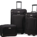 American Tourister Fieldbrook XLT Softside Upright Luggage, Black, 3-Piece Set (BB/DF/21/25) Black