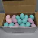 Beeveer 50 Pcs Plastic Easter Eggs Bulk for Easter Hunt 1.6 x 2.4 Inch Colorful Hanging Plastic Eggs for Basket Fillers Party Favor DIY Crafts Decoration(Lovely Color)