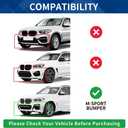 Front Lip Compatible with BMW (2018-2021) X3 G01 (2019-2021) X4 G02 M-Sport Model ABS Gloss Black Bumper Air Splitter