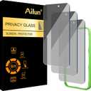 Ailun 3 Pack Privacy Screen Protector for iPhone 16 Pro/iPhone 17 [6.3 inch], Anti Spy Private Tempered Glass Anti-Scratch Case Friendly