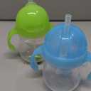 Munchkin Any Angle Sippy Cups for Toddlers, Spill Proof Weighted Straw Cup with Transition Handles for Babies 6 Months and Up, 2 Pack, Blue/Green