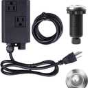 Garbage Disposal Air Switch Kit Dual Outlet Sink Top Waste Disposal Long Stainless Steel Polished On/Off Air Button Food and Waste Disposals Part by Etoolcity, Dual Outlet Long/2.7''
