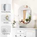 GLASHOM Frameless Bathroom Mirror, 16" x 24" Beveled Oval Wall Mirror for Over Sink, 16 Inch Modern Decorative Vanity Mirror for Bedroom, Living Room, Entryway, Hanging Mirror Horizontal or Vertical