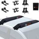 MeeFar Universal Car Soft Roof Rack Pads Luggage Carrier System for Kayak Surfboard SUP Canoe Include 2 Heavy Duty Tie Down Straps, 4 Tie Down Rope, 4 Quick Loop Strap and Storage Bag