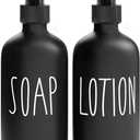 MOMEEMO Matte Black Soap Dispenser Bathroom Set, Contains Lotion and Hand Soap Dispenser, Suitable for Bathroom Decor Farmhouse Style. (Black)