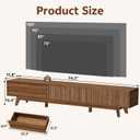 94" Fluted TV Stand with Power Outlet, Living Room TV Stand Walnut