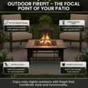 Fire Pit Set, Wood Burning Pit - Includes Spark Screen and Log Poker - Great for Outdoor and Patio, 32 Square Tile Firepit by Pure Garden