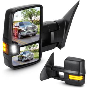 Towing Mirrors Heated for Toyota Tundra 2007-2017, Sequoia 2008-17 with Turn Signal Running Light Manual Folding Telescoping LH&RH Towing Mirrors Heated for Toyota Tundra 2007-2017, Sequoia 2008-17 with Turn Signal Running Light Manual Folding Telescoping LH&RH