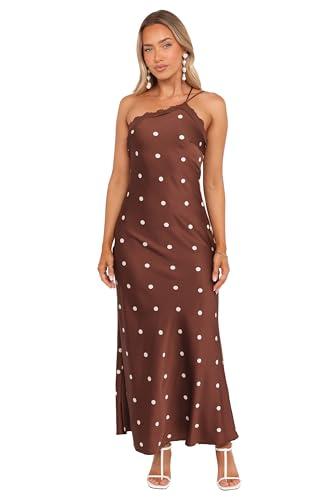Anika Maxi Dress - Brown Polka Dot S