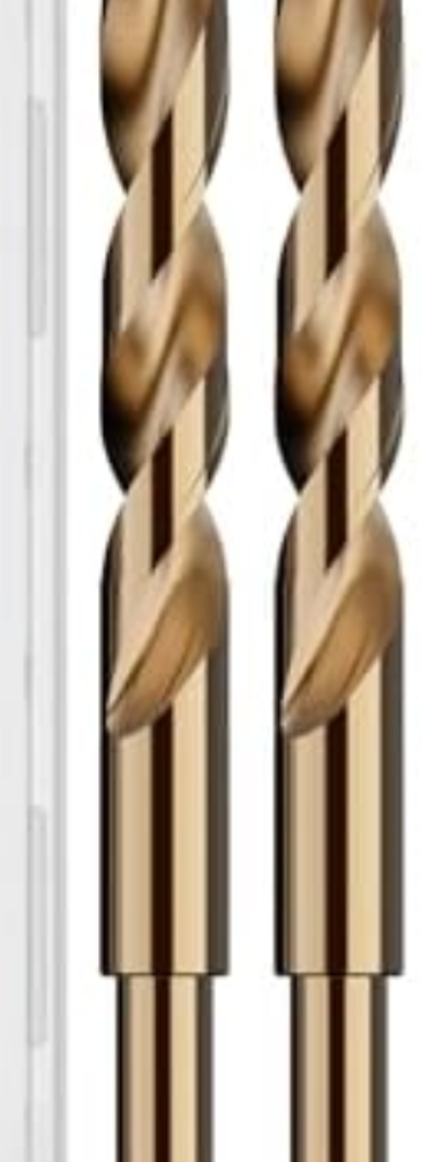 MACXCOIP 5/8" (2 pcs) Cobalt Drill Bit Set, M35 High Speed Steel Jobber Length Drill Bit Kit for Hardened Metal, Stainless Steel, Cast Iron, Wood and Plastic, with Index Storage Case