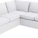 Custom Slipcover Replacement Cover Only! Cotton Ektorp 2 2 Sofa Replacement Cover is Custom Made for IKEA Ektorp Corner Or Sectional Sofa Slipcover (Pure White)