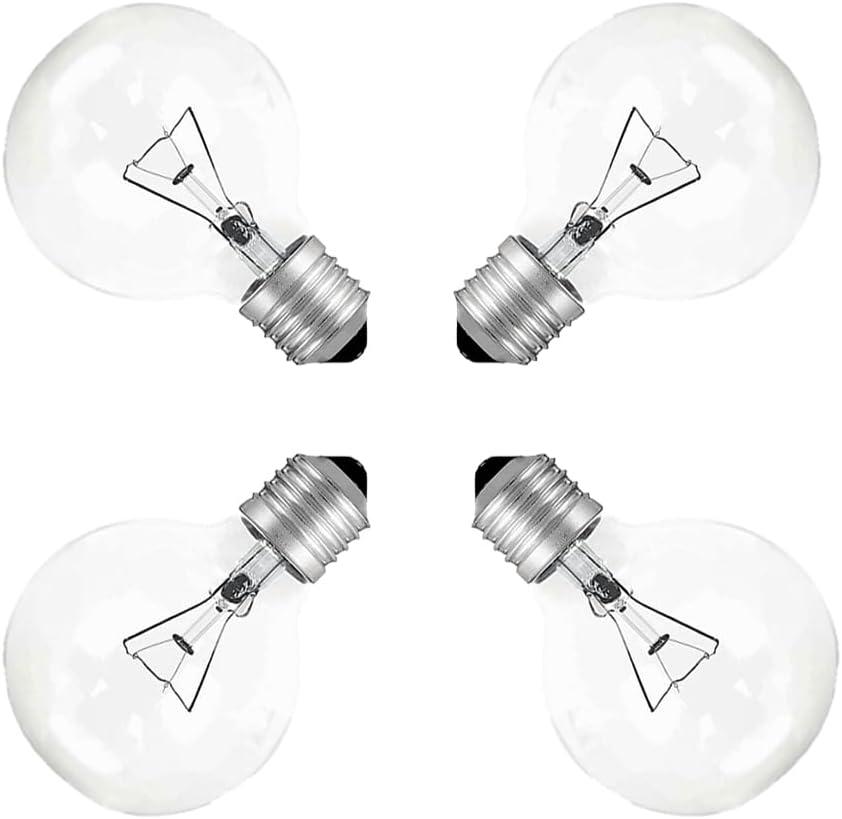 Globe Light Bulbs,G25,40W Incandescent Dimmable, 4000K Soft White Warm Glow, E26/E27 Base, 3.15-inch Crystal Clear Glass for Vanity Bathroom Mirror Pendant Lighting (4)