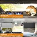 MAGTSMEI Upgraded Car Sun Visor Extender, Polarized Sun Blocker, Sunshade Lens Magnetic Connection Adjustable 4 Directions, Anti-Glare,Protects from Sun Glare, Snow Blindness & UV Rays,Grey