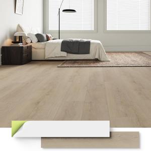 ATOPOSE Peel and Stick Flooring,3.0mm 7 Planks 10.5 sq. ft,Light Beige
