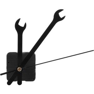 Wall Clock Mechanism Replacement : Creative Wrench Shpaed Clock Hands and Motor Kit - Clock Parts Battery Operated Kit DIY Clock Making Kit (Black 1)