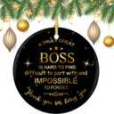 Ceramic Christmas Ornaments - Boss Gifts for Appreciation, Thank You, Farewell - Decorations for Going Away