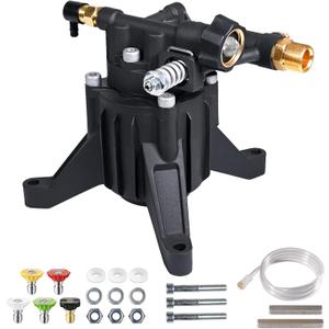 YAMATIC Vertical Pressure Washer Pump Max 3400 PSI 2.5 GPM, 7/8" Shaft Replacement Pump for Power Washer, Compatible with Simpson, Honda, Ryobi, Craftsman, GCV190 Rear Inlet/Outlet