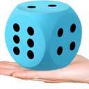 Shappy 3 Inches Foam Dice Fun Filled Large Educational Toy Kawaii Giant Decorative Eva Foam Jumbo Dice Big Square Building Blocks for Board Game Nights Learning Sessions (Sky Blue,1 Pc)