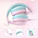 iClever Kids Headphones for School/Travel with Safe Volume 85dBA, HS19S Stereo Sound Over-Ear Girls Boys Headphones for Kids, Foldable 3.5mm Wired Headphone for iPad/Computer