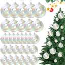30Pcs Iridescent Ornaments Balls Clear Plastic Ornaments Christmas Ornament Ball Sparkly Christmas Bubble Clear Balls for Cauldron, Witch Brew Pot, Halloween Decorations, Xmas Tree Decor (4 Sizes) (12x3cm & 8x4cm & 5x5/6cm)
