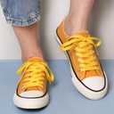 2 x UpUGo 3 Pair Flat Shoe laces, 5/16" Wide Shoelaces for Athletic Running Sneakers Shoes Boot Strings (40", White Black Yellow)