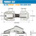 Ravinte 30 Pack Hidden Hinges Soft Close Surface Mount Kitchen Cabinet Hinges, No Pre-drilled for Kitchen Cupboard