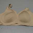 PoseFree Womens Seamless Wireless Supportive Bra Push Up Comfort Soft No Underwire Full Coverage T-Shirt Bra (Beige, XXXL)