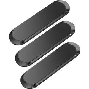 SALEX Flat Magnetic Phone Mounts 3 Pack. Black Cell Phone Holder for Car Dashboard, Wall, Truck. Universal Stick on iPad Wall Magnet Mount Kit for Tablets, Smartphones. Magnetic Phone Mount for iPhone