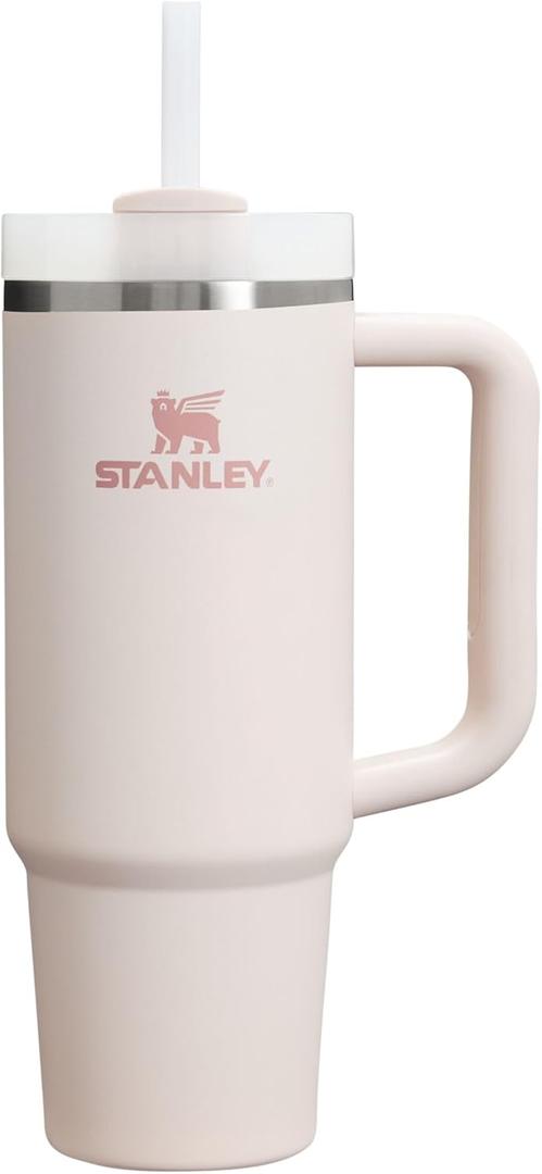 Stanley Quencher H2.0 Tumbler with Handle and Straw 30 oz | Flowstate 3-Position Lid | Cup Holder Compatible for Travel | Insulated Stainless Steel Cup | BPA-Free | Rose Quartz 2.0 (30 Ounces)