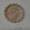 5.5 Inch Small Travertine Scallop Edge Stone Tray Decorative Marble Jewelry Dish Tray Gift(Round)
