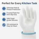 LANON Liquid Silicone Baking Gloves, Heat Resistant Oven Gloves with Fingers, BBQ Gloves Food Grade, Grill Gloves, Oven Mitt, Anti-Slip Grip, White, Large