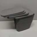 6 Pack Grey Storage Bins with Lids Stackable Storage Container for Organizing, Storage Boxes with Handle for Shelves, Cute Organizer Bins for Craft, Snacks, 9.85x6.9x5.7 inch