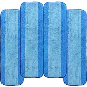 4 Pack Microfiber Cleaning Pads Compatible with Bona Mop, Reusable Microfiber Mop Pads for 18 Inch Mop, Hardwood Floor Replacement Cleaning Mop Pads, Machine Washes