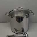 HOMICHEF Commercial Grade LARGE STOCK POT 20 Quart With Lid - Nickel Free Stainless Steel Cookware - Healthy Polished Stockpots - Heavy Duty Induction Soup Pot