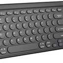 TECKNET Wireless Keyboard Bluetooth & 2.4G USB, Up to 4-Device Connection, USB C Rechargeable Battery, Quiet Typing, Compact Layout, 7 Ergonomic Tilt, Compatible with Windows/Android/iOS, Black