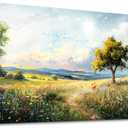 Wapluam Canvas Wall Art For Bedroom Wall Decor For Living Room Modern Office Decorations Pastoral Wall Paintings Scenery Abstract Watercolour Farmhouse Pictures Canvas Artwork Room Home Decor Mural (40"L x 20"W)