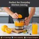 Elite Gourmet ETS623 BPA-Free 40-Watt Electric Citrus Juicer, Compact, Large Volume, Pulp Control, Oranges, Lemons, Limes, Grapefruits with Easy Pour Spout, 24oz, Black/Stainless Steel